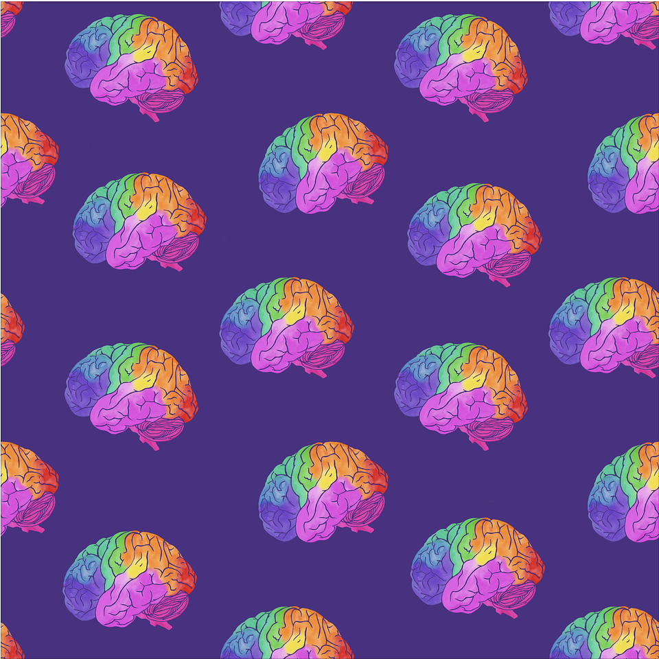 Rainbow Brains Surface Pattern Design