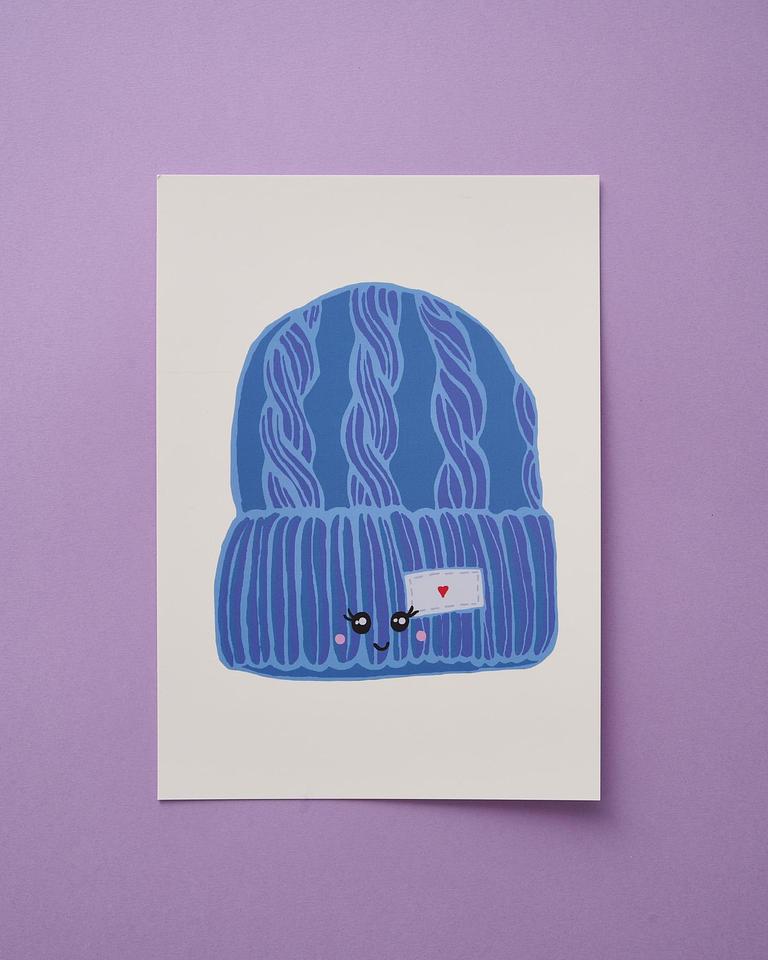 'Cute Beanie' Print