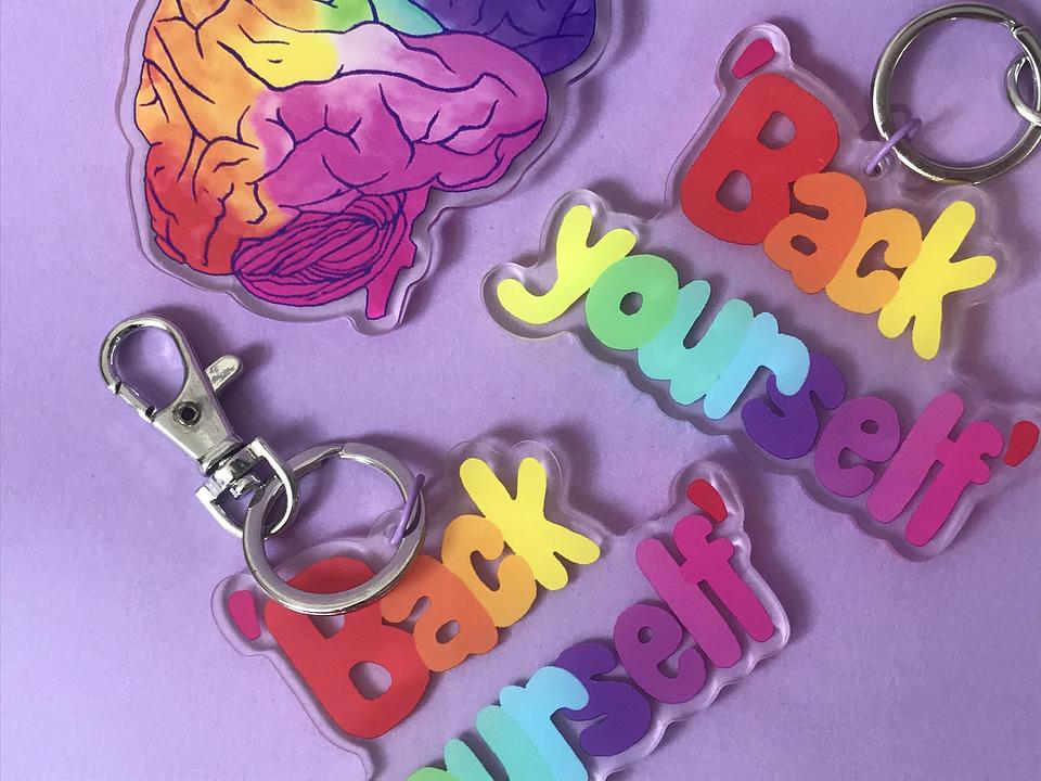 'Rainbow Brain' Keyring